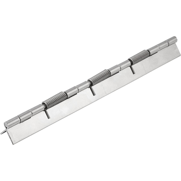 Spring Hinge Spring Open A=40, B=240, Form:A Without Hole, Stainless Steel Bright